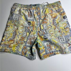 Vintage Speedo Swim Trunks Yellow Orange Blue 31